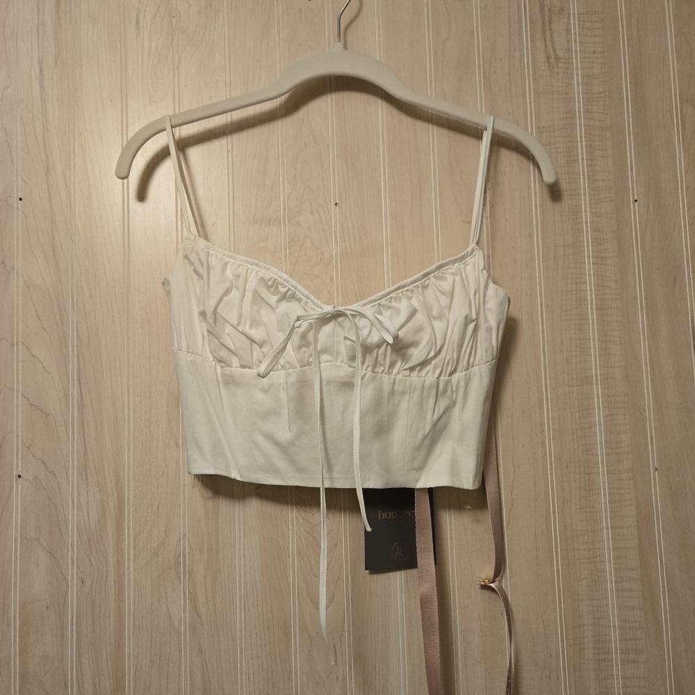 House of CB Lilibeth white gathered bustier top - Picture 2 of 4